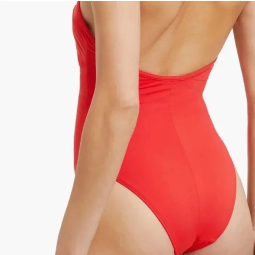 Good American Leilani Halter One Piece Swim Bright Poppy NWT